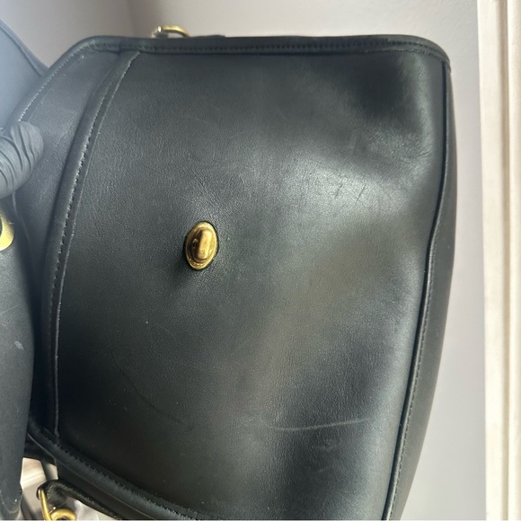 Vintage Coach Court 9870 Leather Handbag Crossbody Black - Picture 7 of 8
